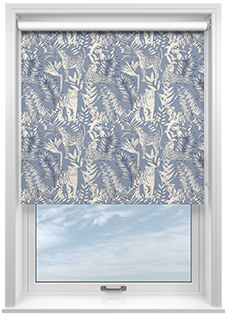 Tropical Wildcats, Indigo - Roller Blind